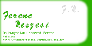 ferenc meszesi business card